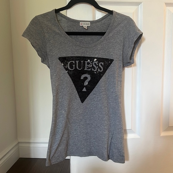 Grey Sequin Guess Top - Picture 1 of 3